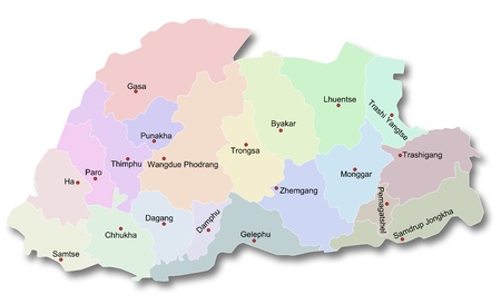 Map of Bhutanの写真素材