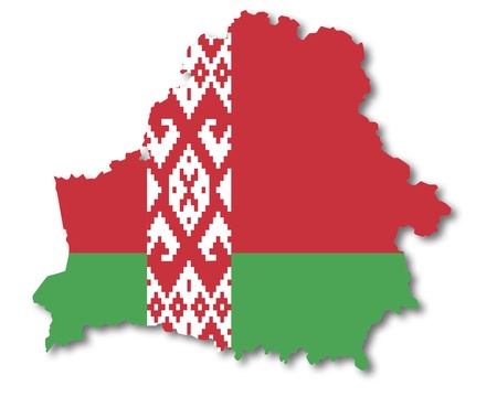 Map and flag of Belarusの写真素材