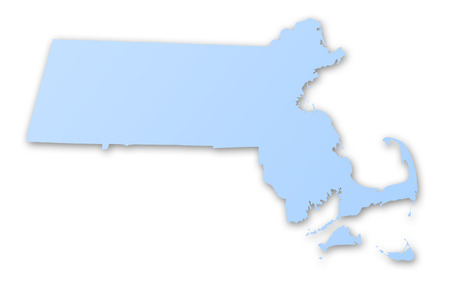 Illustrationof a map of the State of Massachusetts, USAの写真素材