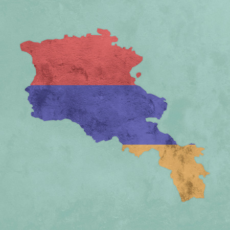 Illustration of a textured lao of Armenia with flagの写真素材