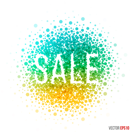 Summer sale beautiful design for greeting card template layout with splash, particles and artistic explosion effect for party, holiday, festival and celebration concept.blue, yellow vector.のイラスト素材