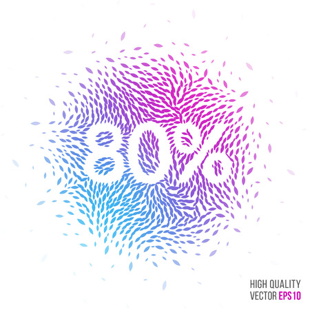 Sale 80 beautiful design element for greeting card template layout with moving particles and swirl explosion effect for shopping.のイラスト素材