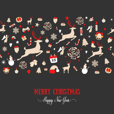 Seamless pattern design. Merry Christmas card decoration.のイラスト素材