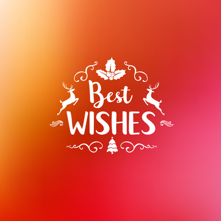 Merry Christmas lettering typography. Text design in handwriting style with winter holidays calligraphy. Happy New Year greeting card decoration on red background with gradient. Abstract vector.のイラスト素材