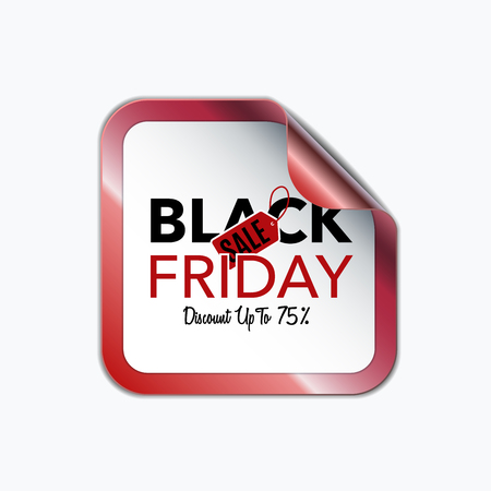 Black Friday sale design template. Creative banner. Vector illustration, marketing price tag, discount, advertising. Abstract label vector illustration for shopping.のイラスト素材