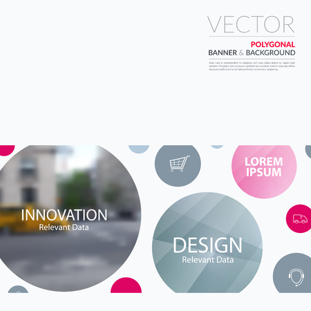 Business design elements for graphic layout. Modern abstract background template with points circles dots for IT, technology in clean minimal style with overlay effect.のイラスト素材