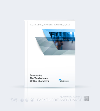 Business template. Brochure layout, cover modern design annual report, magazine, in A4 with many grey rectangles, for business with abstract texture background.のイラスト素材