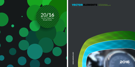 Abstract vector design elements for graphic layout. Modern business background template with colourful rounds, circles, dots  for tech, pharmacy, health, ecology.のイラスト素材