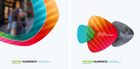 Abstract vector design elements for graphic layout. Modern business background template with colourful soft shapes  for tech, pharmacy, health, ecology.のイラスト素材