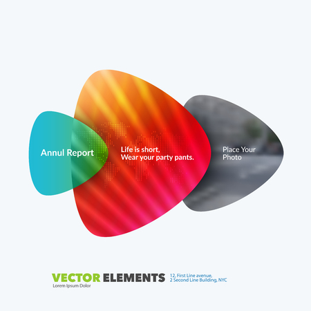 Abstract vector design elements for graphic layout. Modern business background template with colourful soft triangular shapes for tech, building, urban, construction.のイラスト素材