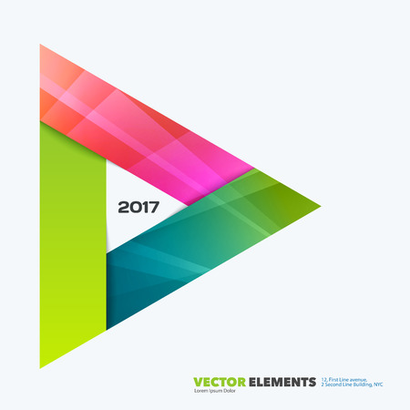 Abstract vector design elements for graphic layout. Modern business background template with colourful triangles,のイラスト素材