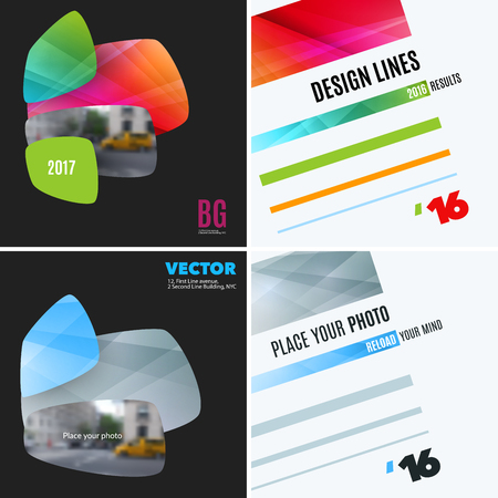 Set of Abstract vector design elements for graphic layout. Modern business backgroundのイラスト素材