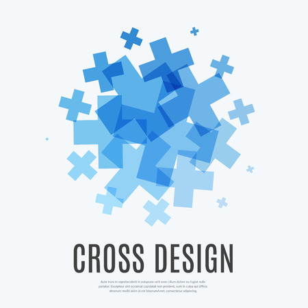 Abstract vector design elements with crossのイラスト素材
