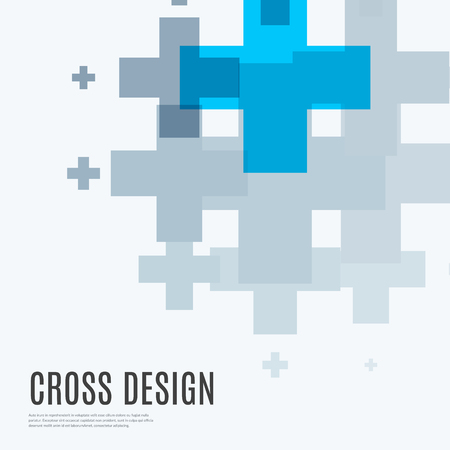 Abstract vector design elements with crossのイラスト素材