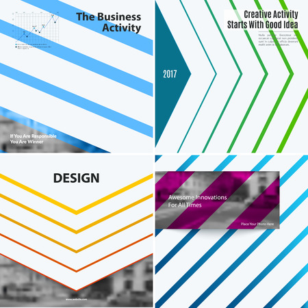 Abstract vector design elements for graphic layout. Modern business template with many colourful rectangles, abstract lines, decoration, joy, party, celebration, anniversary on background. Setのイラスト素材
