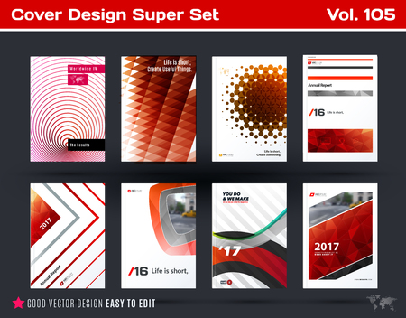Set of design of business vector template, brochure, abstract annual report, coverのイラスト素材