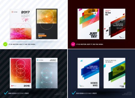 Mega set of design of business vector template, brochureのイラスト素材