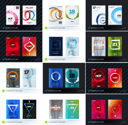 Set of abstract design vector, template cover, poster, flyer.のイラスト素材