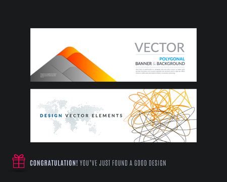 Abstract vector set of modern horizontal website bannersのイラスト素材