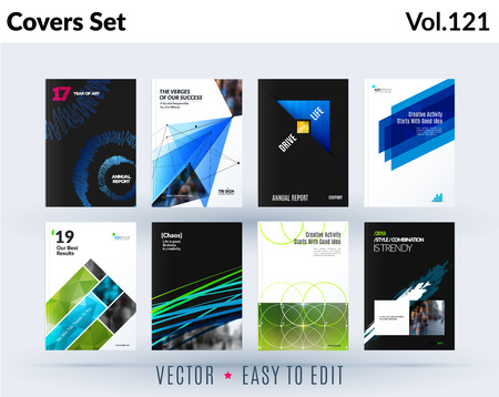 Set of design of brochure, abstract annual report, cover modern layout.のイラスト素材