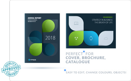 Creative design of business brochure set, abstract horizontal coverのイラスト素材