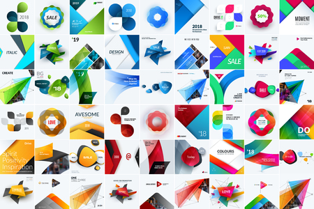 Set of abstract vector design for graphic template. Creative modern business background with geometric shapes.のイラスト素材