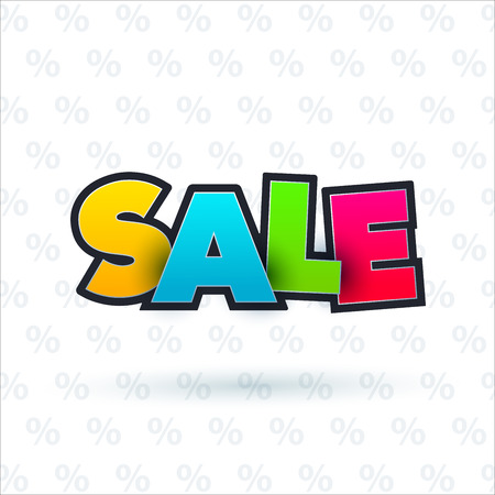 Sale banner template design. Special offer, colourful letters for shopping, mall, trade, retail. Typographyのイラスト素材
