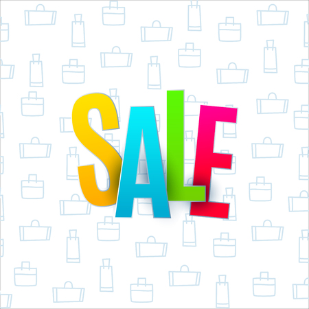 Sale banner template design. Special offer, colourful letters for shopping, mall, trade, retail. Typography, lettering for website flyerのイラスト素材