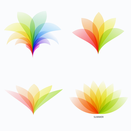 Abstract design of colourful vector elements for modern background with flower smooth shape for business branding summer.のイラスト素材