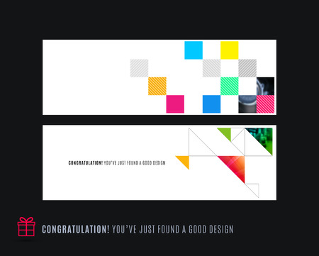 Abstract vector set of horizontal website banners with colourful flowers abstract shapes for web design.のイラスト素材