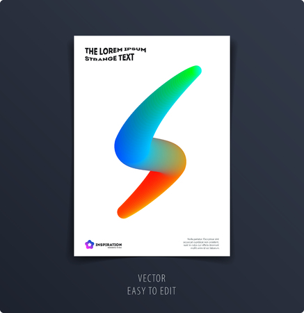 Abstract design brochure in modern style, creative catalog, flyer in A4 with colourful geometric shapes for branding, presentation, marketing kit. Business vector coverのイラスト素材