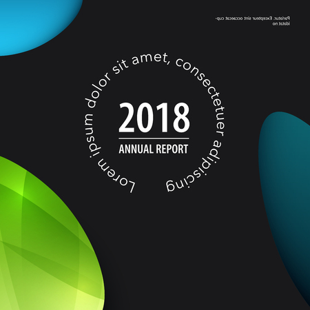 Abstract design of vector elements for graphic template. Modern black background. Colourful smooth lines for party, celebration, anniversary, festivalのイラスト素材