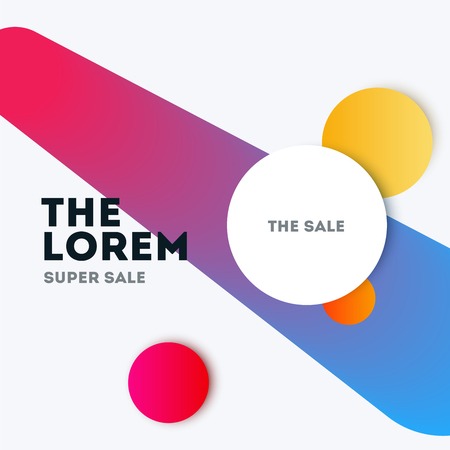 Abstract design of vector elements for graphic template. Modern background. Colourful smooth circles for business branding, website sale, marketing, discount, offer.のイラスト素材
