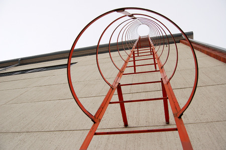 Fire Escape Steel Ladderの写真素材