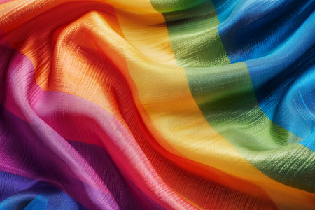 Vibrant flowing pride flag, with intricate textile detailsの素材