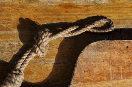 Wood rough chopping board, organic aged wooden tableの写真素材