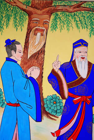 fresco of ancient Chinese Storyのeditorial素材