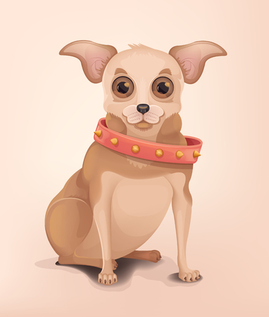 Cute fat chihuahua dog character. Vector flat cartoon illustrationのイラスト素材