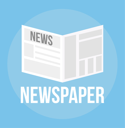 Fresh white newspaper icon. Daily news. Vector flat cartoon illustrationのイラスト素材