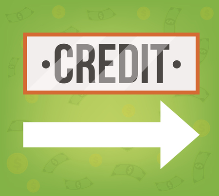Credit isolated bank sign. Vector flat cartoon illustrationのイラスト素材