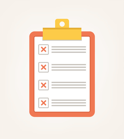 A check list with red marks.のイラスト素材