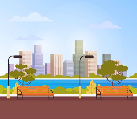 City town park. Vector flat graphic design cartoon illustrationのイラスト素材