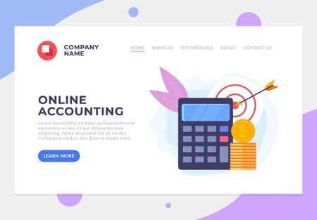 Online page service concept. Vector flat graphic design cartoon illustrationのイラスト素材