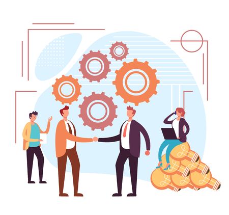 Partnership idea concept. Vector flat graphic design cartoon illustrationのイラスト素材