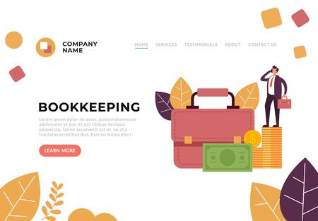 Bookkeeping trading concept. Vector flat graphic design illustrationのイラスト素材