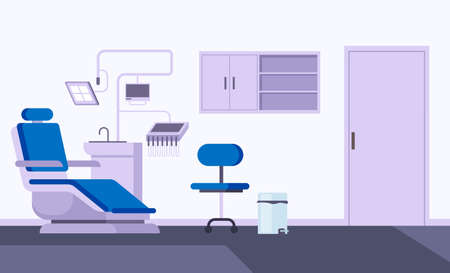 Dentist office interior concept. Vector flat graphic design illustrationのイラスト素材