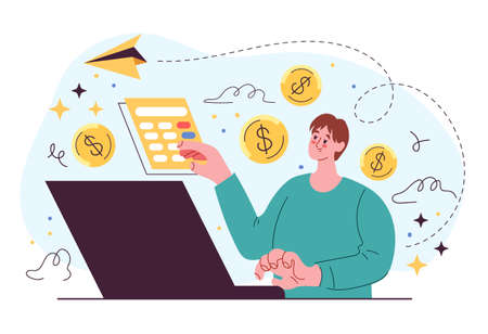 Stock trading flat design element illustrationのイラスト素材