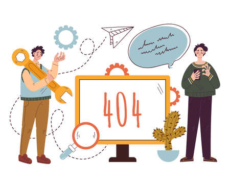 Computer repair isolated design element vector flat concept illustration