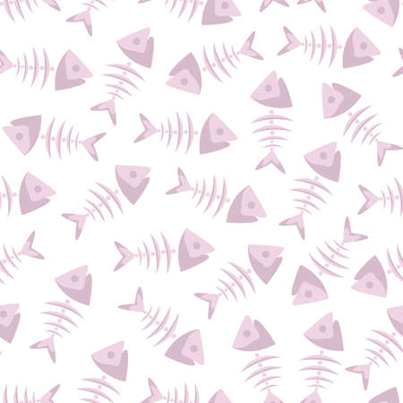 Fish skeleton seamless endless wrapping cover pattern background illustration