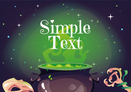 Witch magic banner cover background design element concept illustrationのイラスト素材